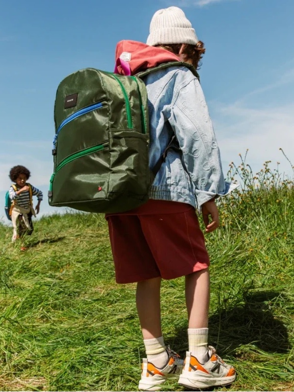STATE Ripstop Kane Kids Travel Olive Diagonal Zipper Backpack